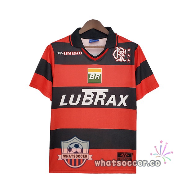 1999 Flamengo Retro Home Jerseys Red Black