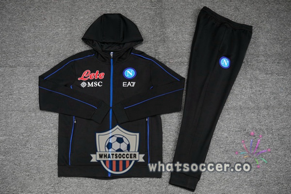 SSC Napoli Black Hooded Jacket 2021-2022
