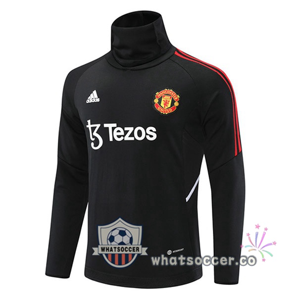 Manchester United High Collar Soccer Sweater Black 2022-2023