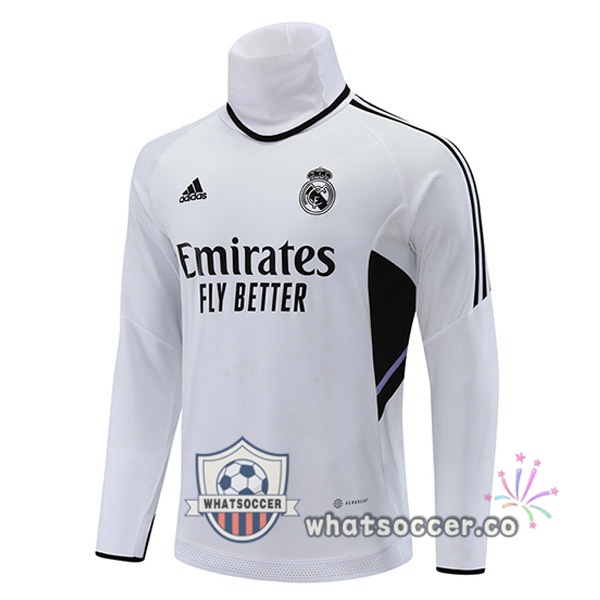 Real Madrid High Collar Soccer Sweater White 2022-2023