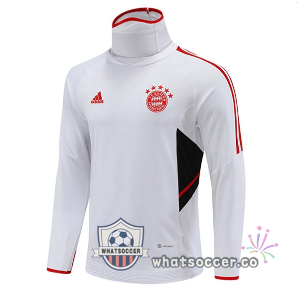 Bayern Munich High Collar Soccer Sweater White 2022-2023