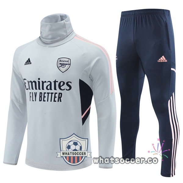 Arsenal High Collar Gray Tracksuit 2022-2023