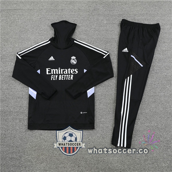 Real Madrid High Collar Black Tracksuit 2022-2023