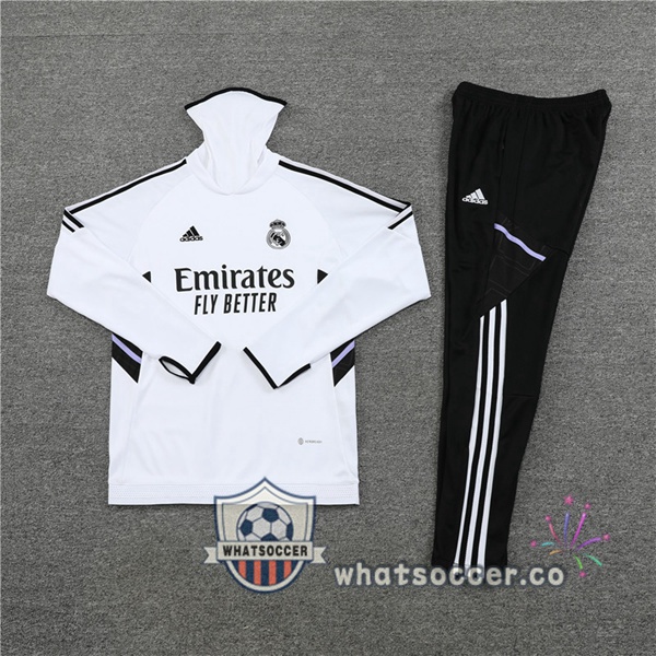 Real Madrid High Collar White Tracksuit 2022-2023