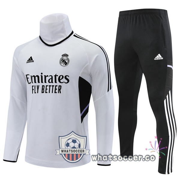 Real Madrid High Collar White Tracksuit 2022-2023