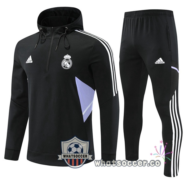 Real Madrid Black Hooded Jacket 2022-2023