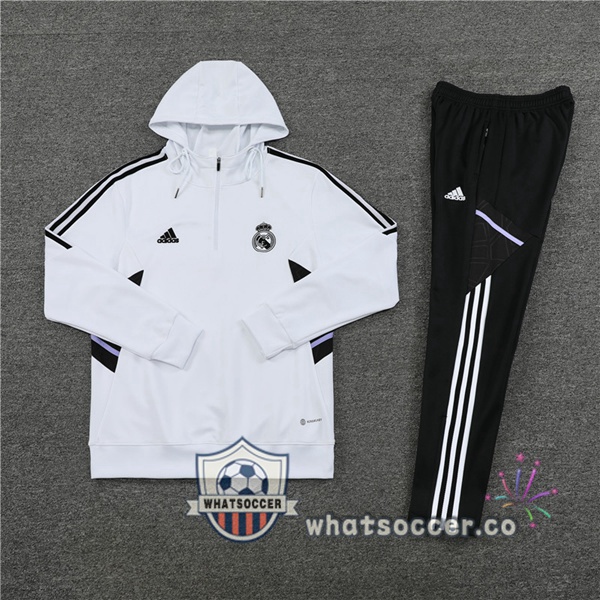 Real Madrid White Hooded Jacket 2022-2023