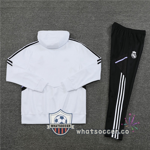 Real Madrid White Hooded Jacket 2022-2023