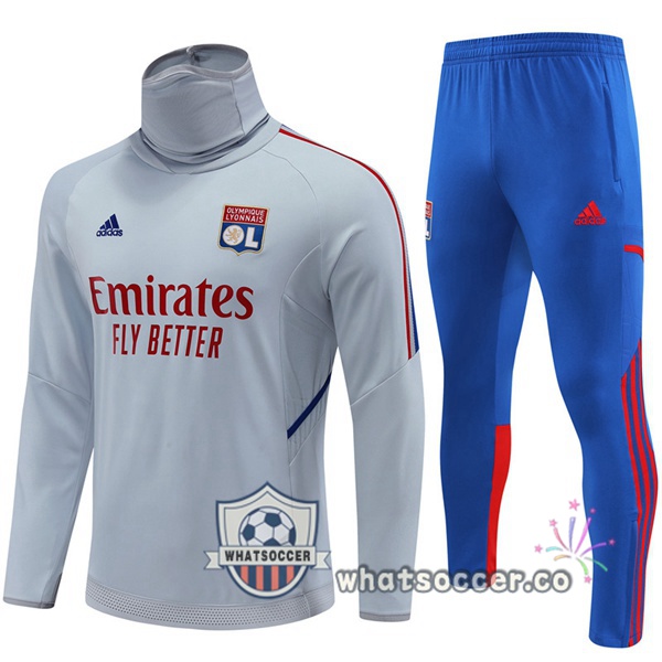 Olympique Lyonnais High Collar Gray Tracksuit 2022-2023
