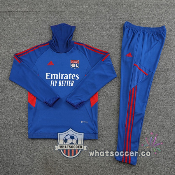Olympique Lyonnais High Collar Blue Tracksuit 2022-2023