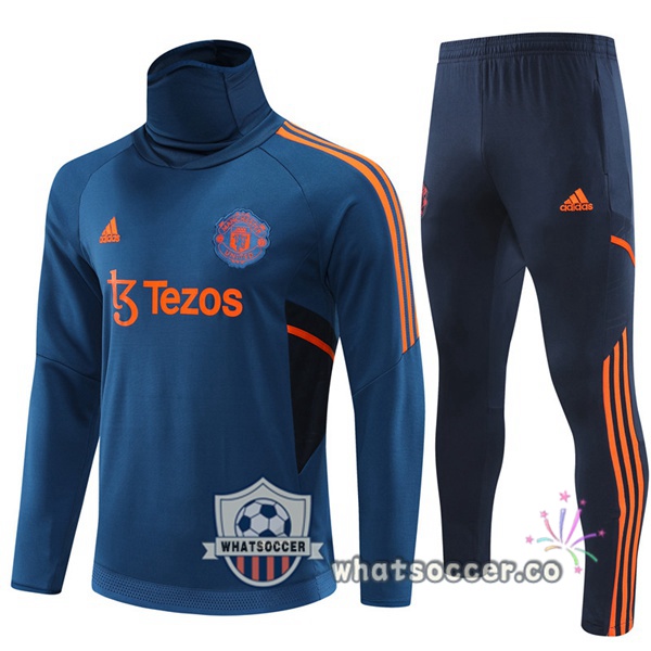 Manchester United High Collar Blue Tracksuit 2022-2023