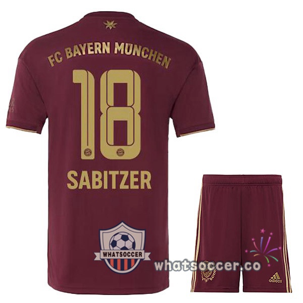 Bayern Munich (Sabitzer 18) Kids Edition speciale Soccer Jerseys Red 2022-2023