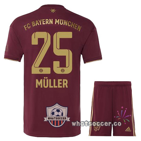 Bayern Munich (Müller 25) Kids Edition speciale Soccer Jerseys Red 2022-2023