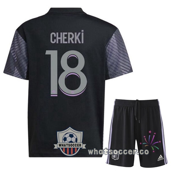 Olympique Lyonnais (CHERKI 18) Kids Third Soccer Jerseys Black 2022-2023