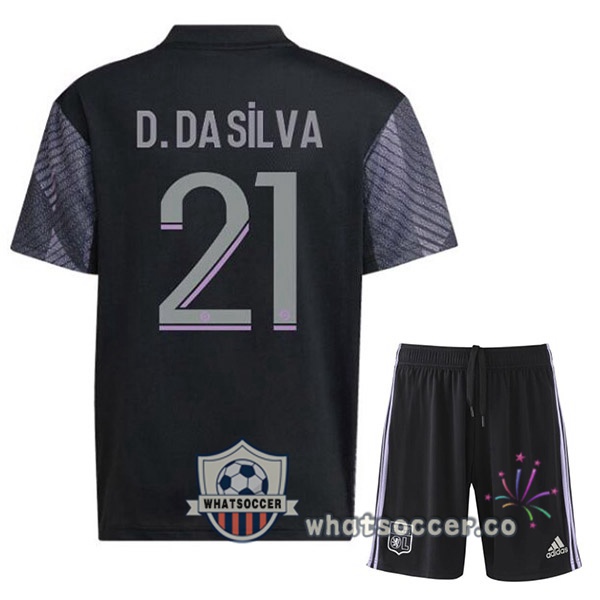 Olympique Lyonnais (D.DA SILVA 21) Kids Third Soccer Jerseys Black 2022-2023