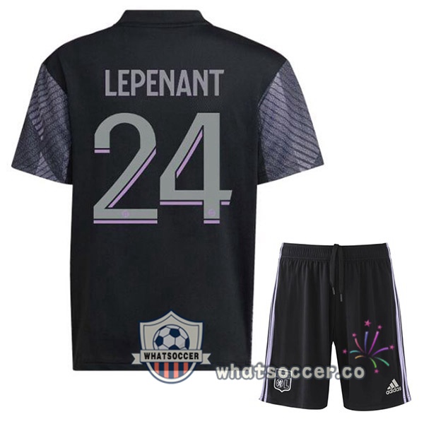 Olympique Lyonnais (LEPENANT 24) Kids Third Soccer Jerseys Black 2022-2023