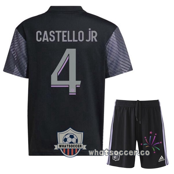 Olympique Lyonnais (CASTELLO JR 4) Kids Third Soccer Jerseys Black 2022-2023
