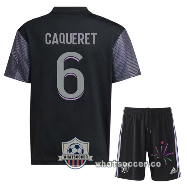 Olympique Lyonnais (CAQUERET 6) Kids Third Soccer Jerseys Black 2022-2023