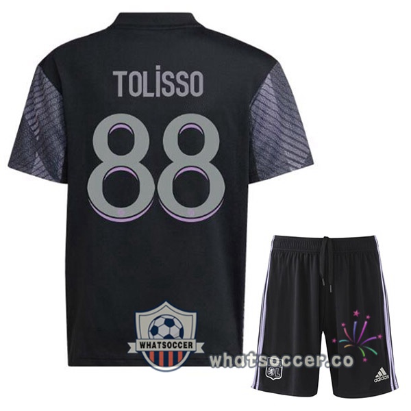 Olympique Lyonnais (TOLISSO 88) Kids Third Soccer Jerseys Black 2022-2023