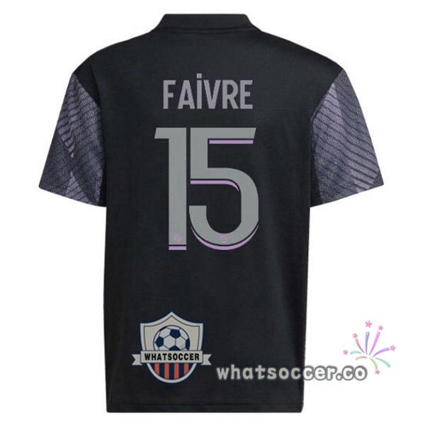 Olympique Lyonnais (FAIVRE 15) Third Soccer Jerseys Black 2022-2023