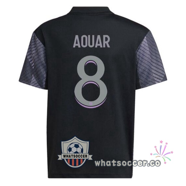 Olympique Lyonnais (AOUAR 8) Third Soccer Jerseys Black 2022-2023