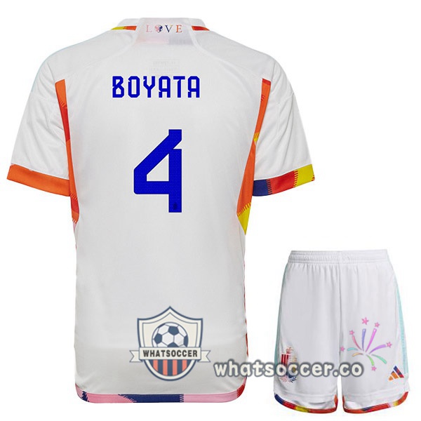 Belgium (BOYATA 4) Kids Away Soccer Jerseys White 2022-2023