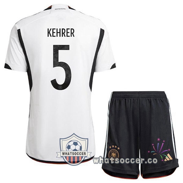 Germany (KEHRER 5) Kids Home Soccer Jerseys Black White 2022-2023