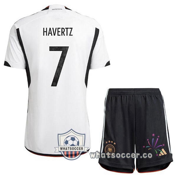 Germany (HAGreenZ 7) Kids Home Soccer Jerseys Black White 2022-2023