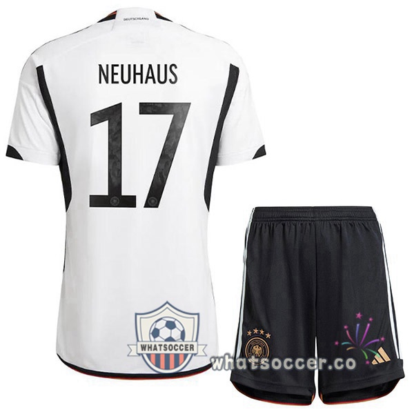 Germany (NEUHAUS 17) Kids Home Soccer Jerseys Black White 2022-2023