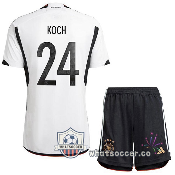 Germany (KOCH 24) Kids Home Soccer Jerseys Black White 2022-2023