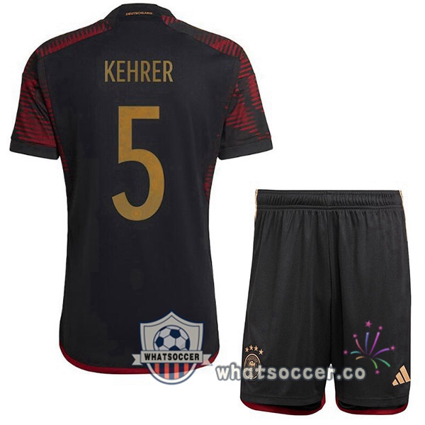 Germany (KEHRER 5) Kids Away Soccer Jerseys Black 2022-2023