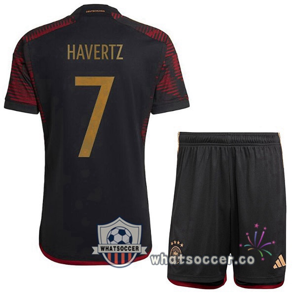 Germany (HAGreenZ 7) Kids Away Soccer Jerseys Black 2022-2023