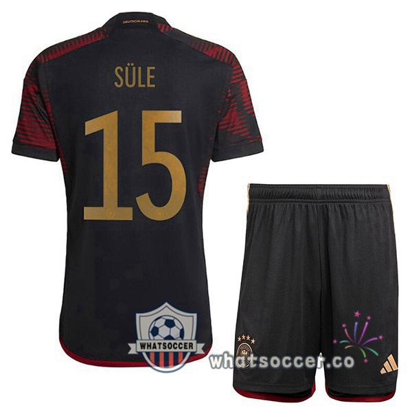 Germany (SULE 15) Kids Away Soccer Jerseys Black 2022-2023