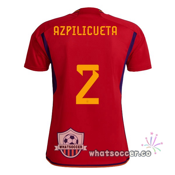 Spain (AZPILICUETA 2) Home Soccer Jerseys Red 2022-2023