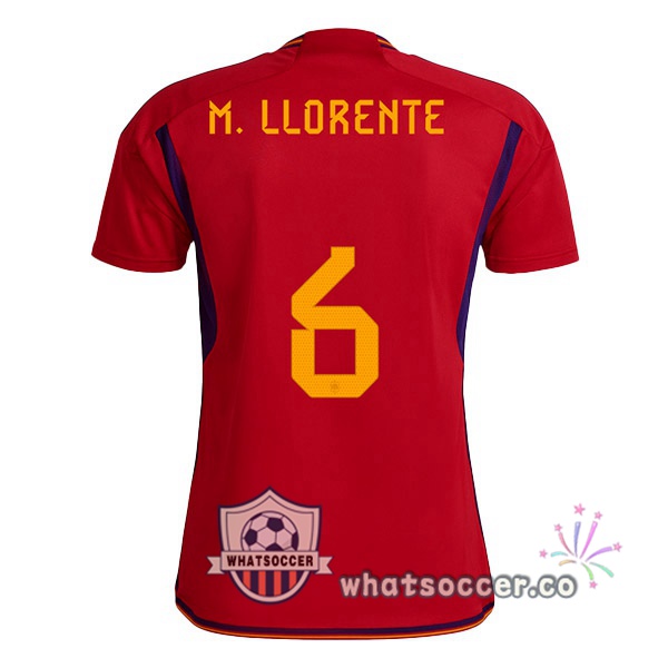 Spain (M.LLORENTE 6) Home Soccer Jerseys Red 2022-2023