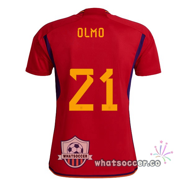 Spain (OLMO 21) Home Soccer Jerseys Red 2022-2023