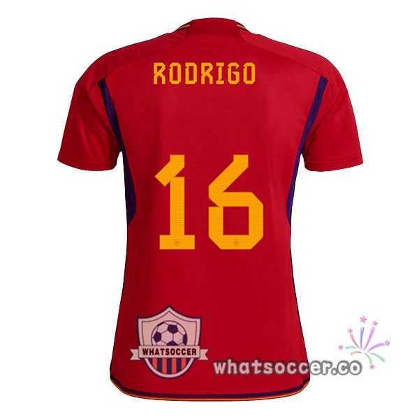 Spain (RODRIGO 16) Home Soccer Jerseys Red 2022-2023