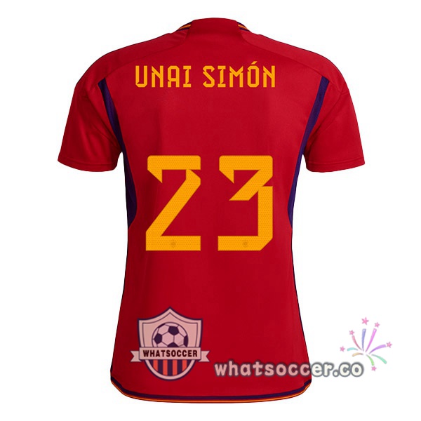 Spain (UNAI SIMÓN 23) Home Soccer Jerseys Red 2022-2023