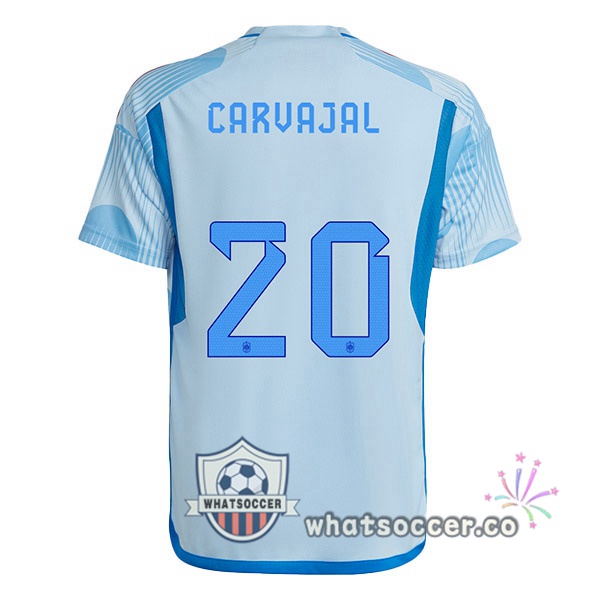 Spain (CARVAJAL 20) Away Soccer Jerseys Blue White 2022-2023
