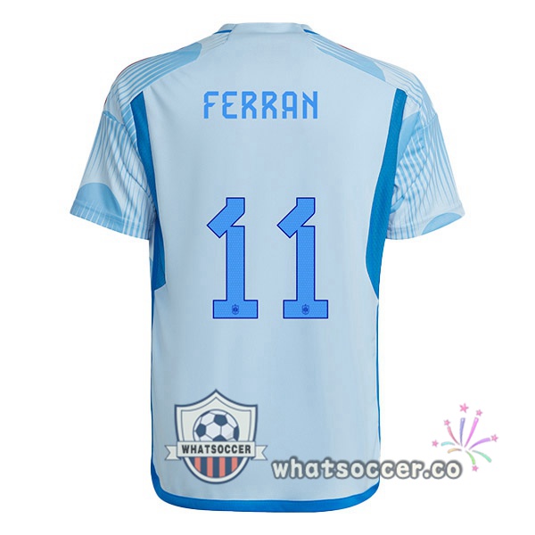 Spain (FERRAN 11) Away Soccer Jerseys Blue White 2022-2023
