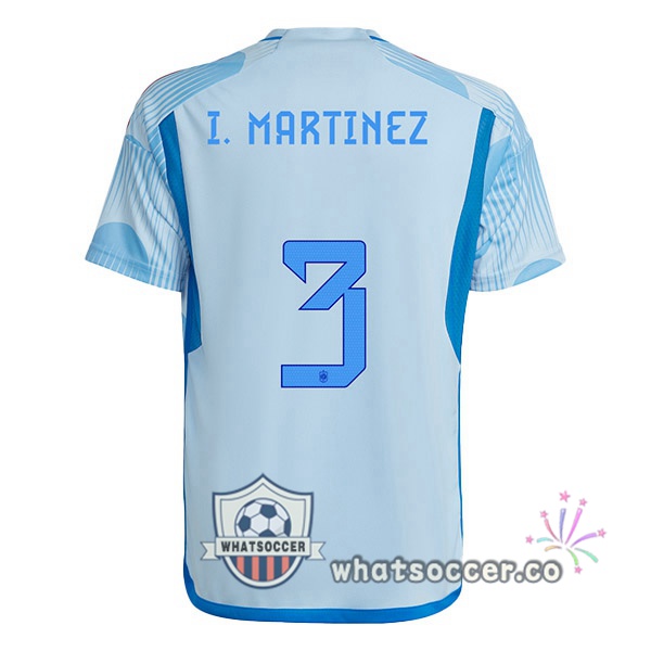 Spain (I. MARTINEZ 3) Away Soccer Jerseys Blue White 2022-2023