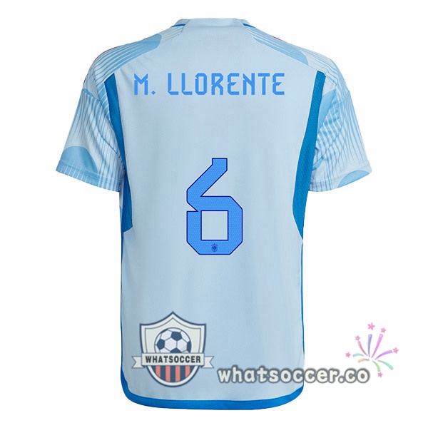 Spain (M.LLORENTE 6) Away Soccer Jerseys Blue White 2022-2023