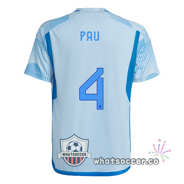 Spain (PAU 4) Away Soccer Jerseys Blue White 2022-2023