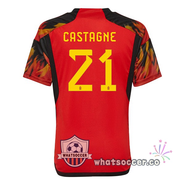 Belgium (CASTAGNE 21) Home Soccer Jerseys Red 2022-2023