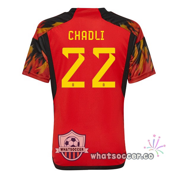 Belgium (CHADLI 22) Home Soccer Jerseys Red 2022-2023