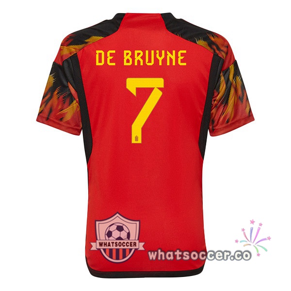 Belgium (DE BRUYNE 7) Home Soccer Jerseys Red 2022-2023
