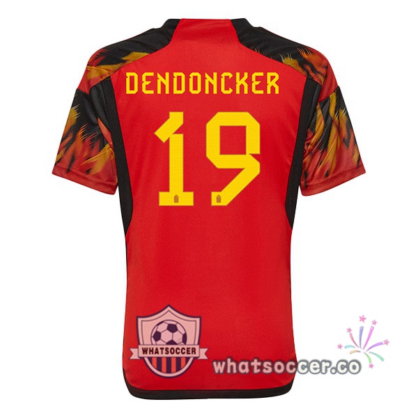 Belgium (DENDONCKER 19) Home Soccer Jerseys Red 2022-2023