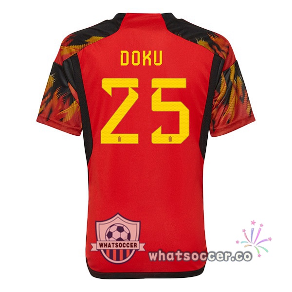Belgium (DOKU 25) Home Soccer Jerseys Red 2022-2023