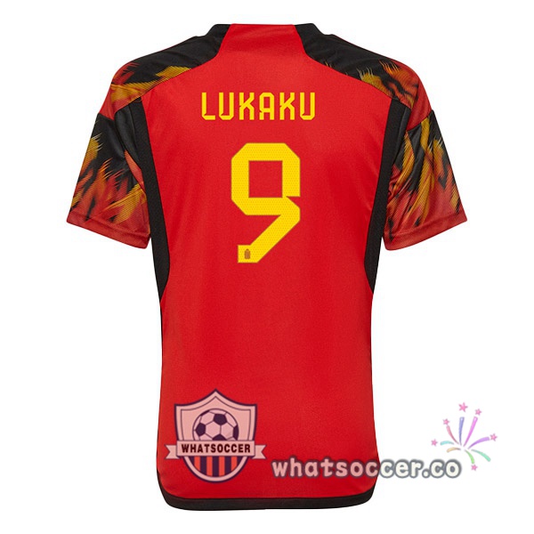 Belgium (LUKAKU 9) Home Soccer Jerseys Red 2022-2023