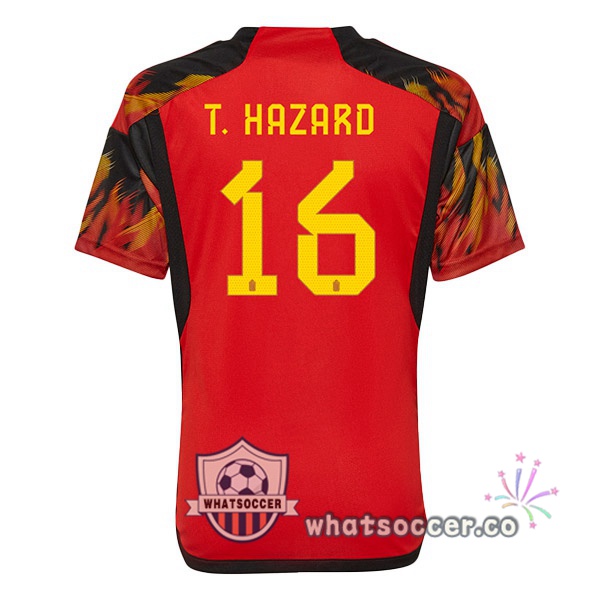 Belgium (T. HAZARD 16) Home Soccer Jerseys Red 2022-2023